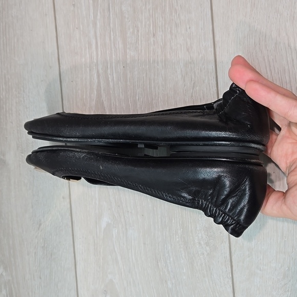 Tory Burch Womens Minnie Travel Logo Leather Loafer Slip on ballet shoes sz 7M - Picture 12 of 15